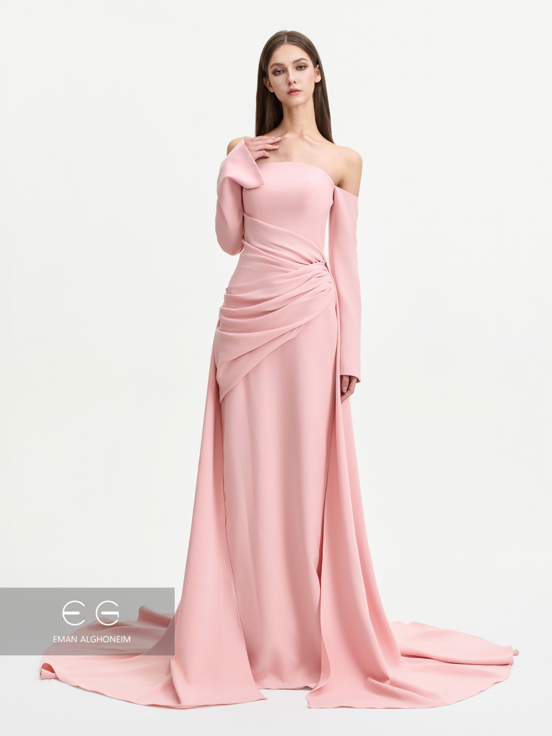 off shoulder baby pink