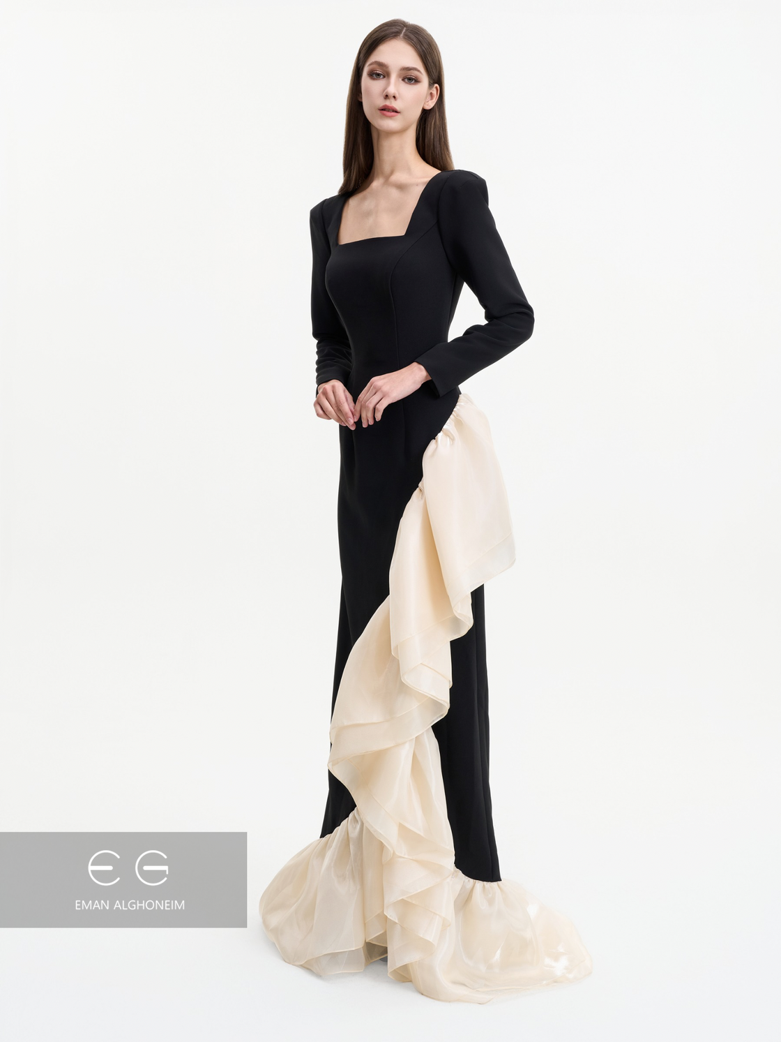 black and white ruffles