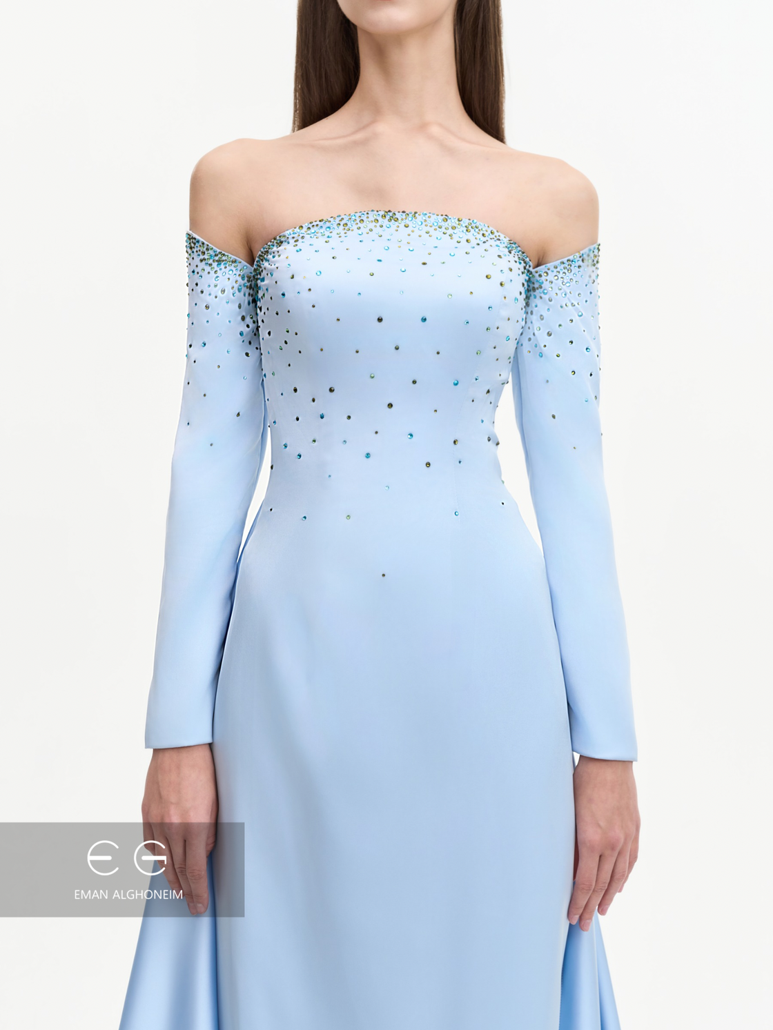 baby blue with green beads