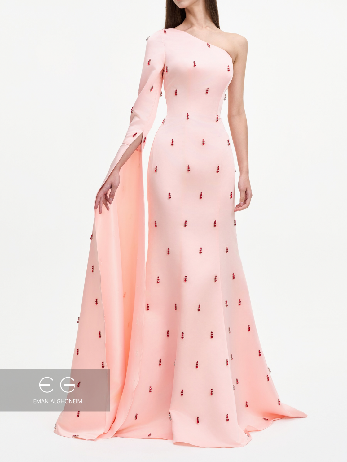 baby pink with red beads