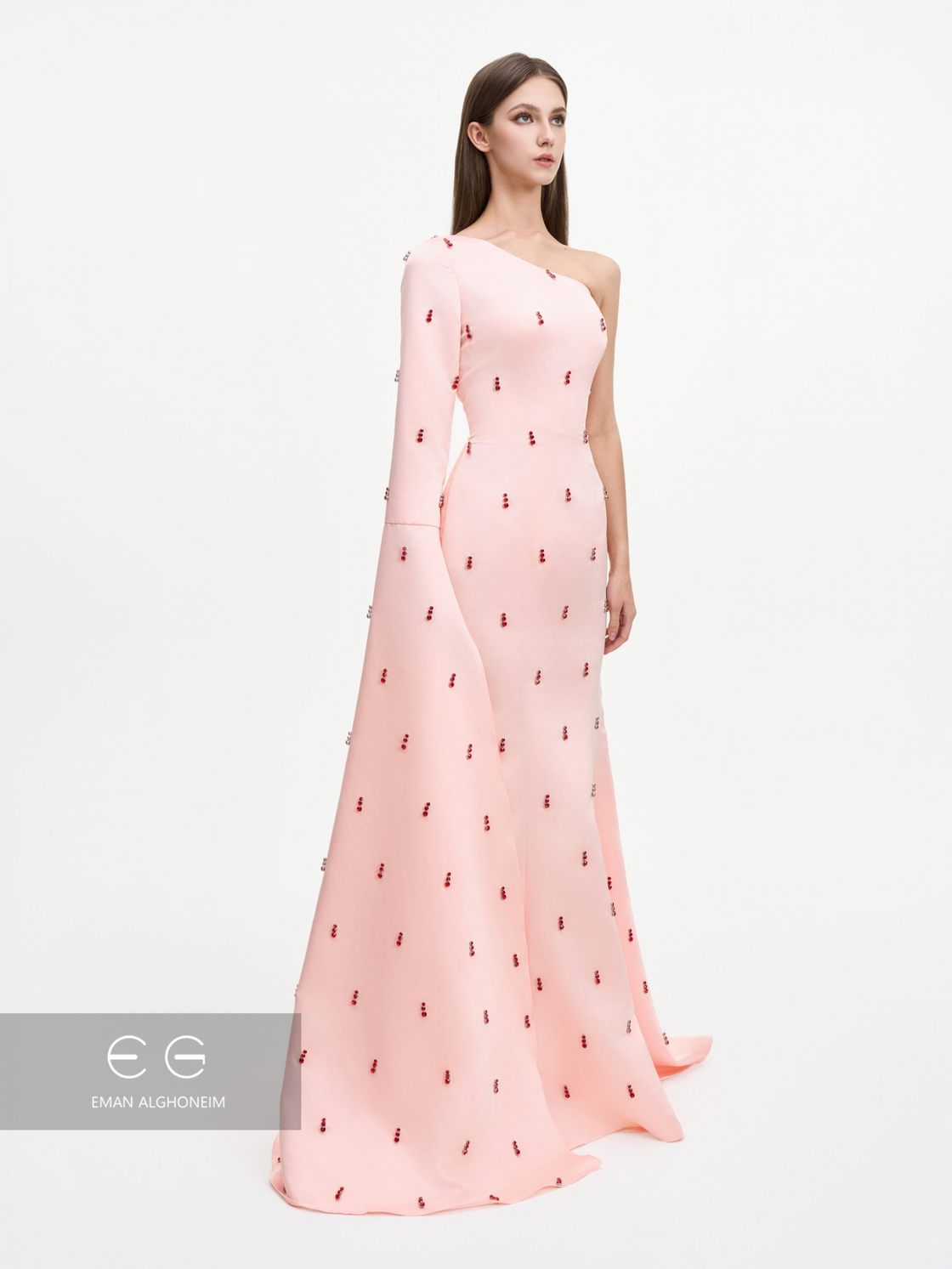 baby pink with red beads