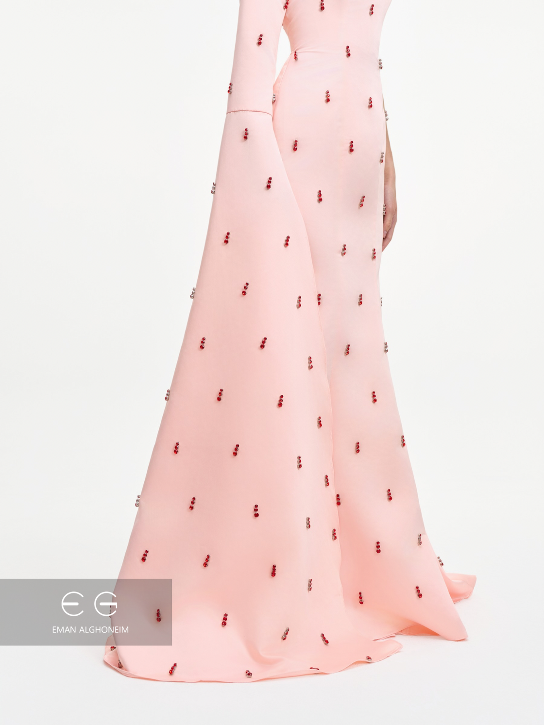baby pink with red beads
