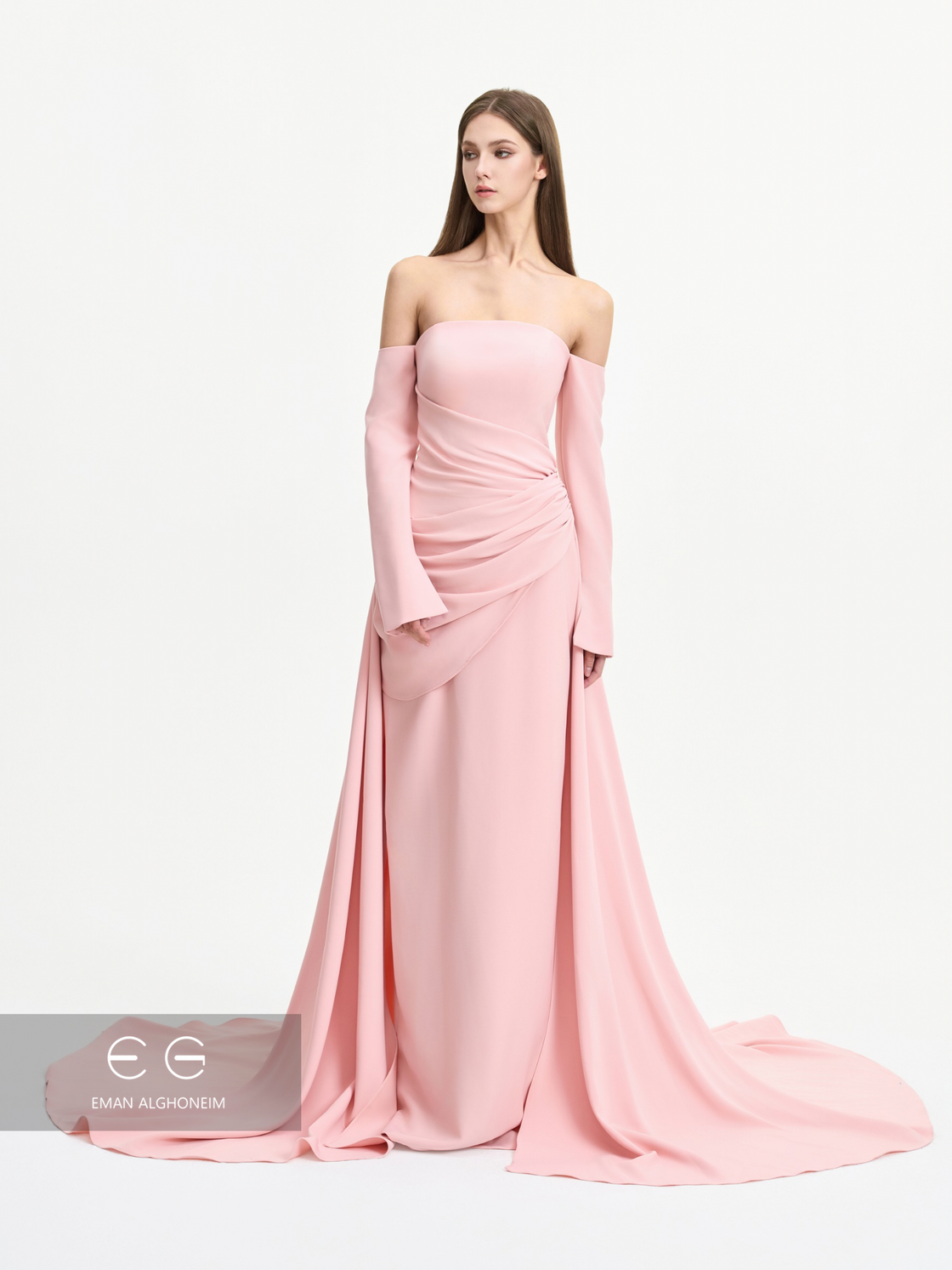 off shoulder baby pink