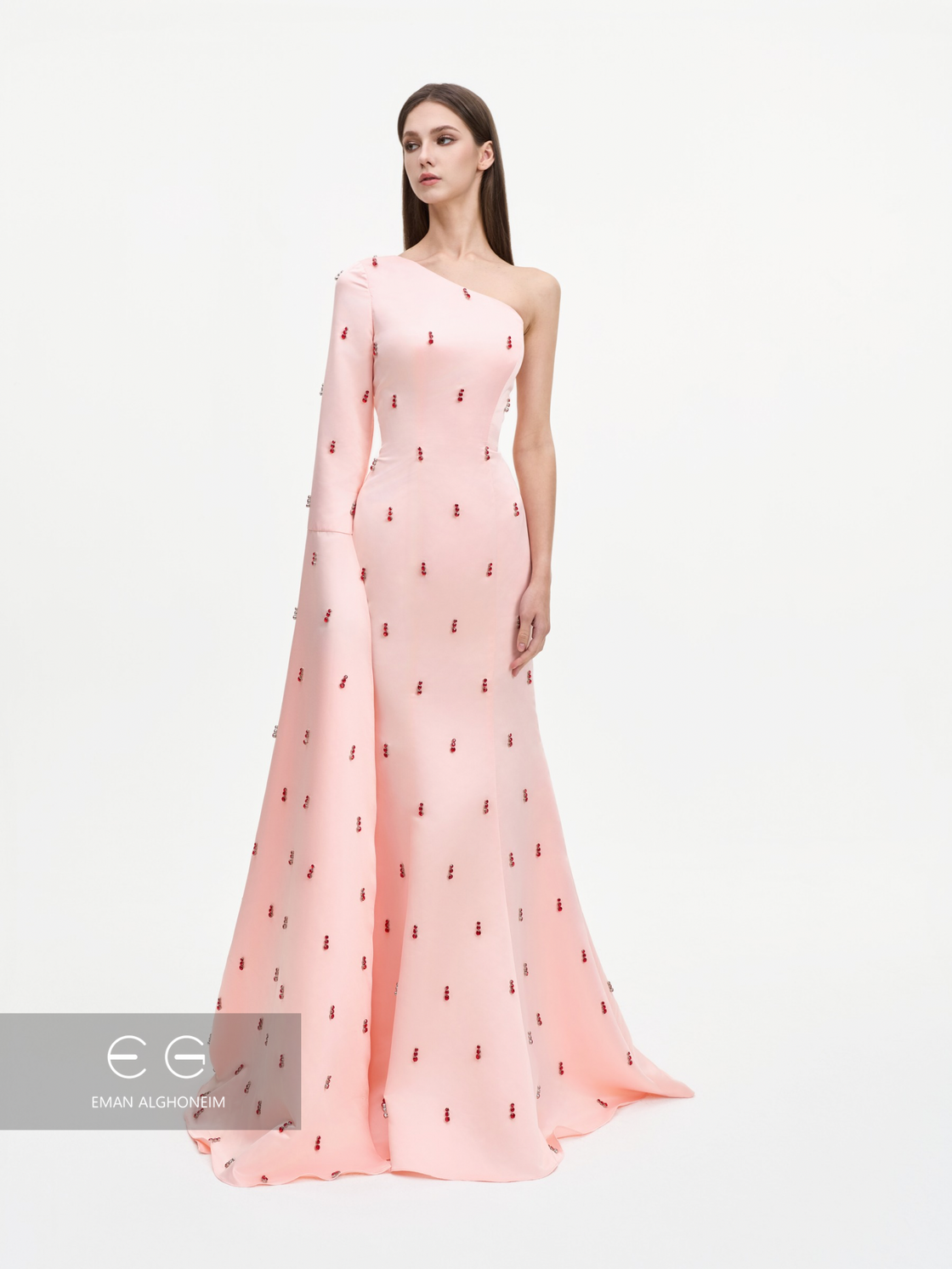 baby pink with red beads